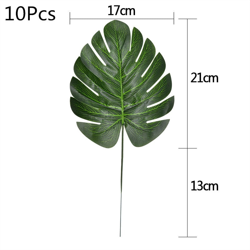 10 Feuilles de Philodendron Artificielles (34cm)